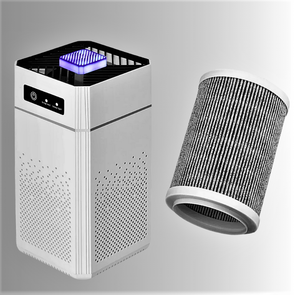 Mini purificador de aire inteligente con iones negativos y filtro HEPA H12: potencia, compacidad y aire limpio
