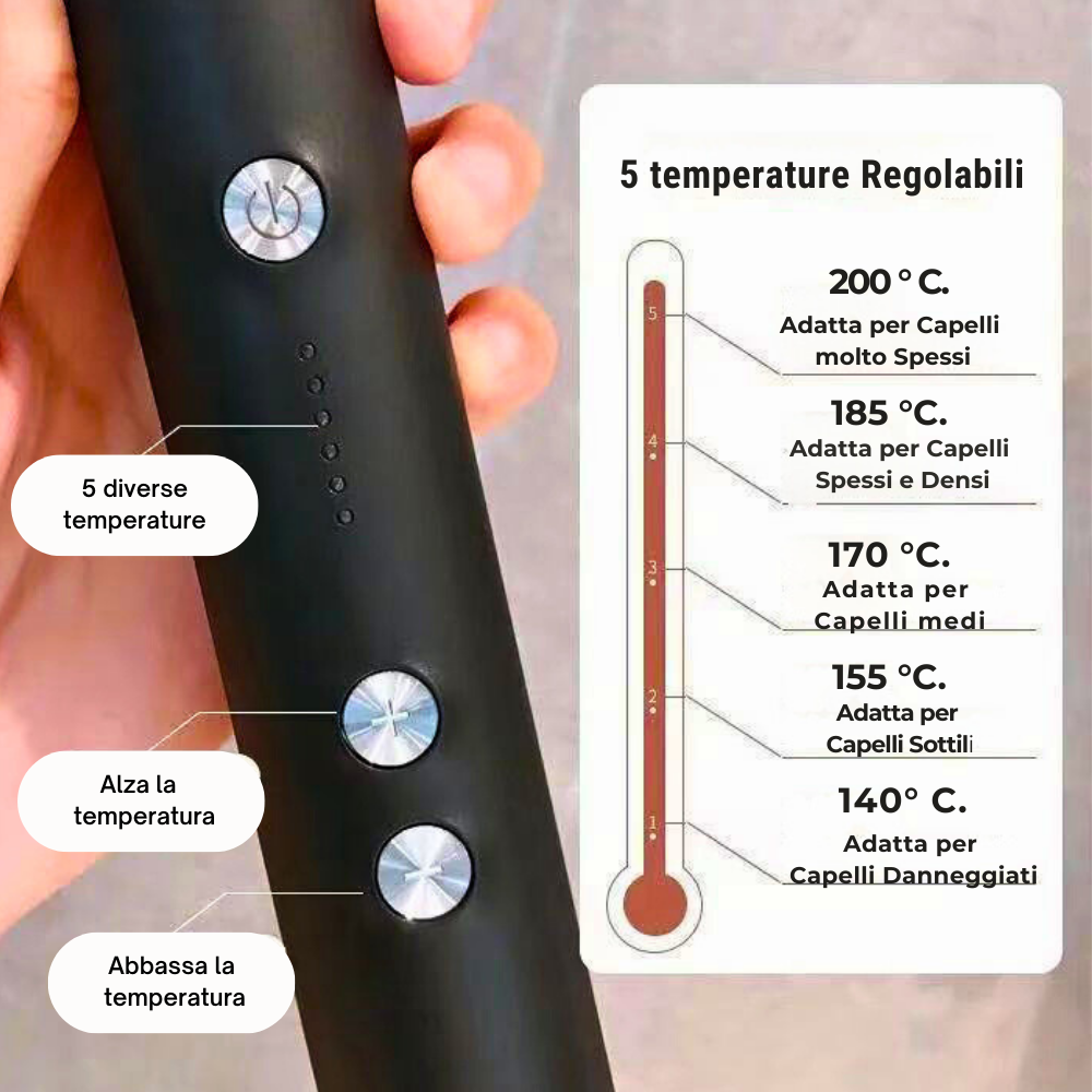 Cepillo de iones negativos 2 en 1, peine caliente y rizador