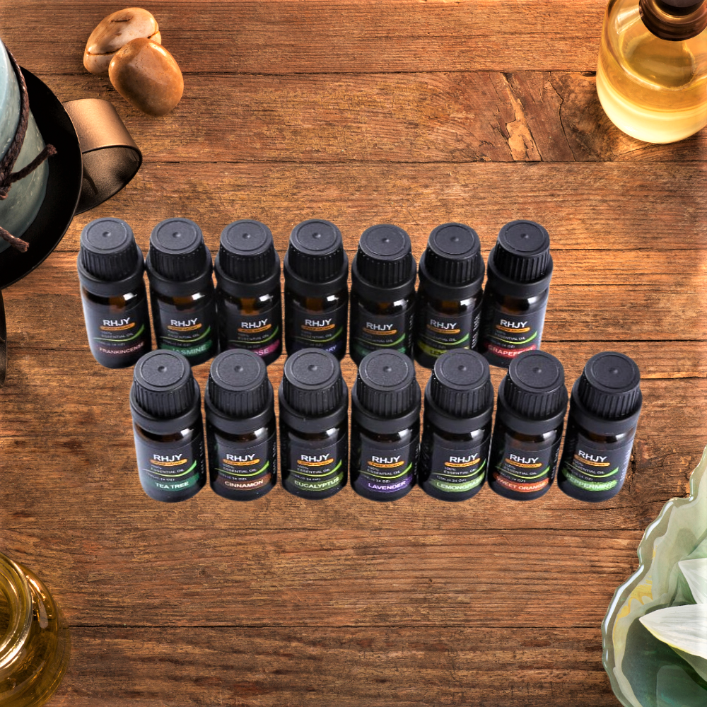 Set di Oli Essenziali 100% Bio per Aromaterapia e Massaggi: Un Arcobaleno di Fragranze per il Tuo Benessere