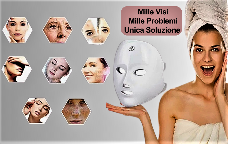 Maschera Facciale LED Fotonici a 7 Colori – Ringiovanimento Totale con Tecnologia Fotonica