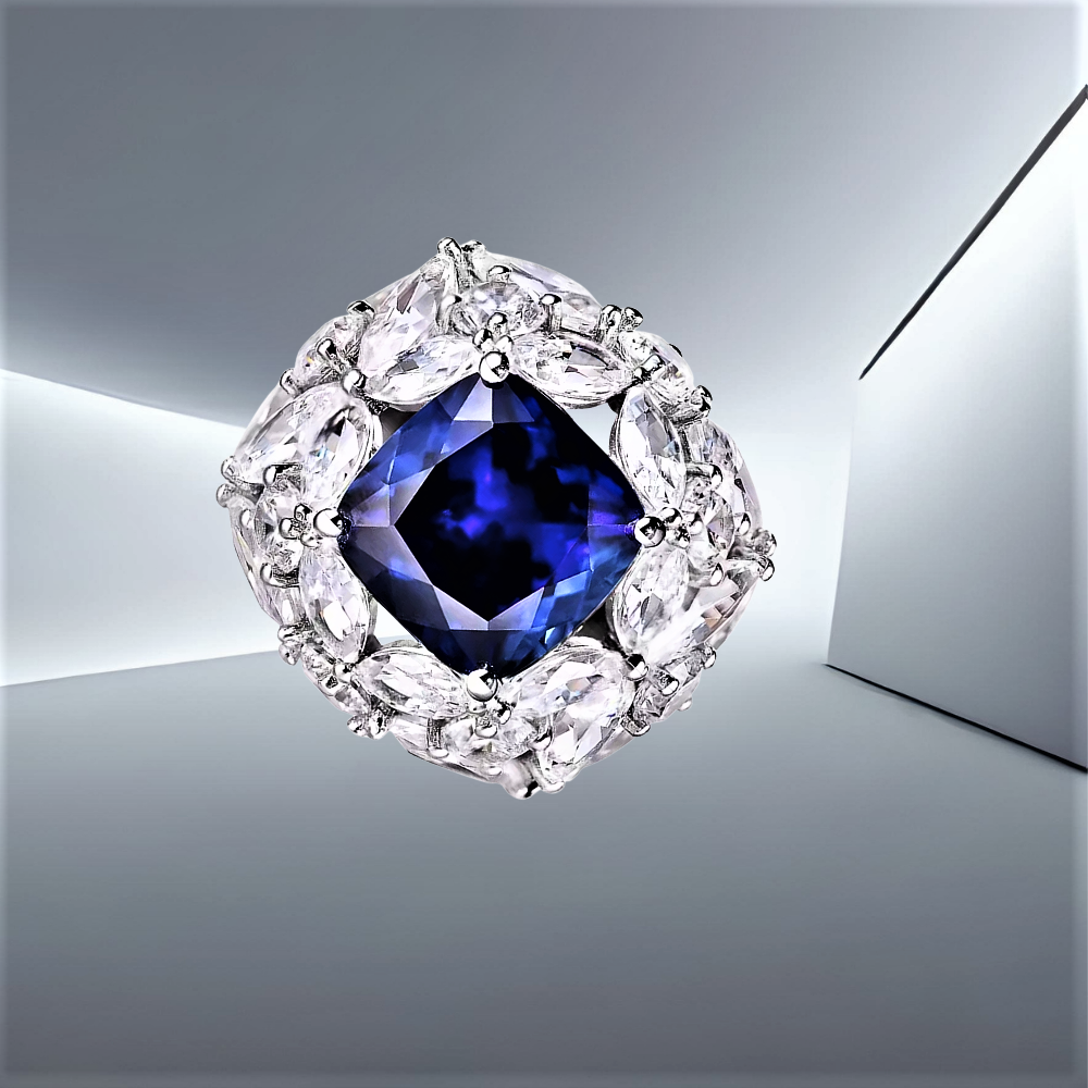 Fascino Supremo – Anello con Zaffiro Royal Blue e Diamanti Lab Grown