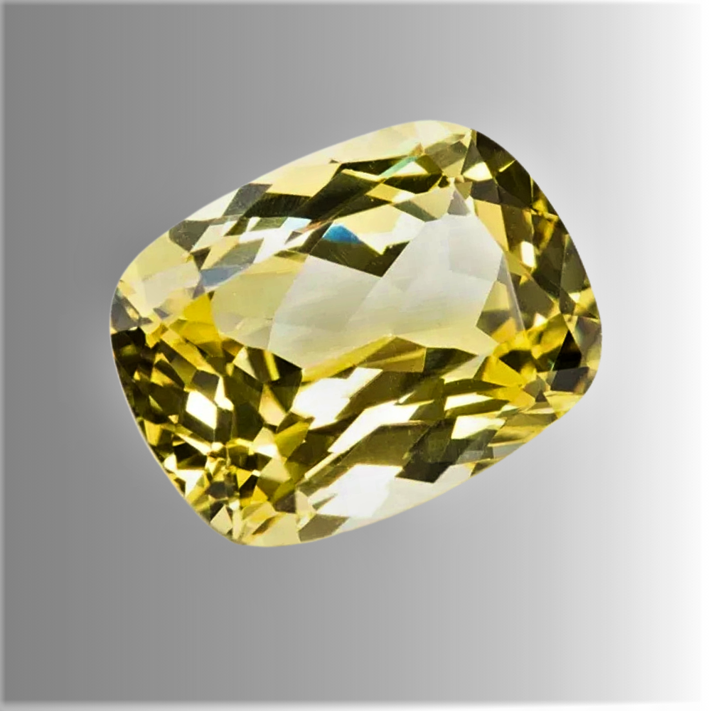 Zaffiro Giallo Lab Grown Taglio Cuscino Allungato Certificato