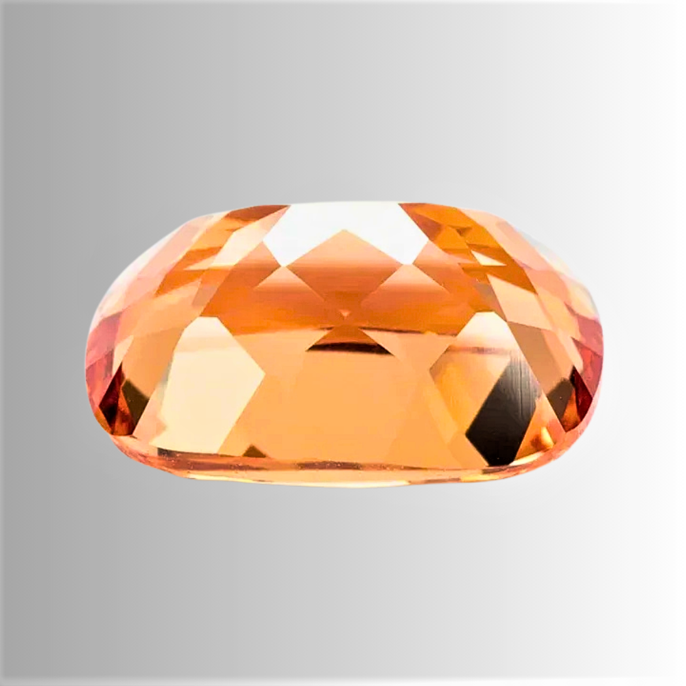 Zaffiro Arancio Lab Grown Taglio Cuscino Allungato Certificato