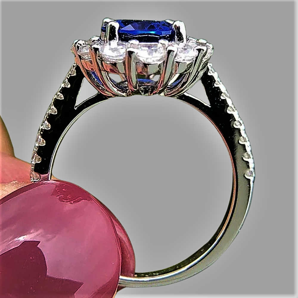Anillo "Flor Azul" Elegancia italiana atemporal
