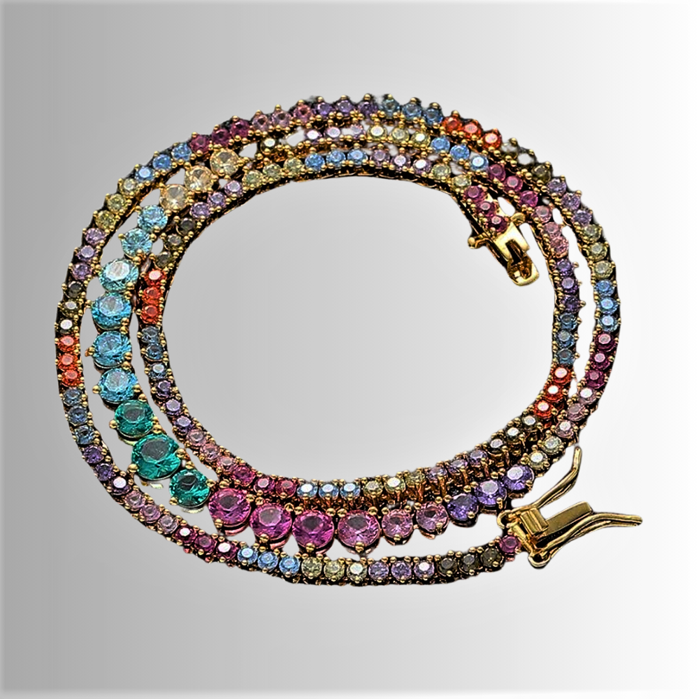 Collar de tenis "Multicolor": un arcoíris brillante para tu outfit