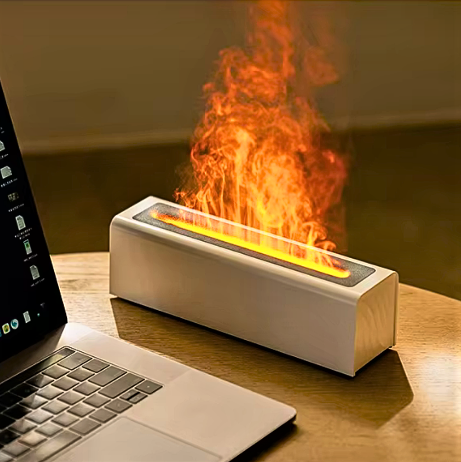 Diffusore per Aromaterapia con Simulazione di Fiamme Colorate: Design e Benessere in un Solo Dispositivo