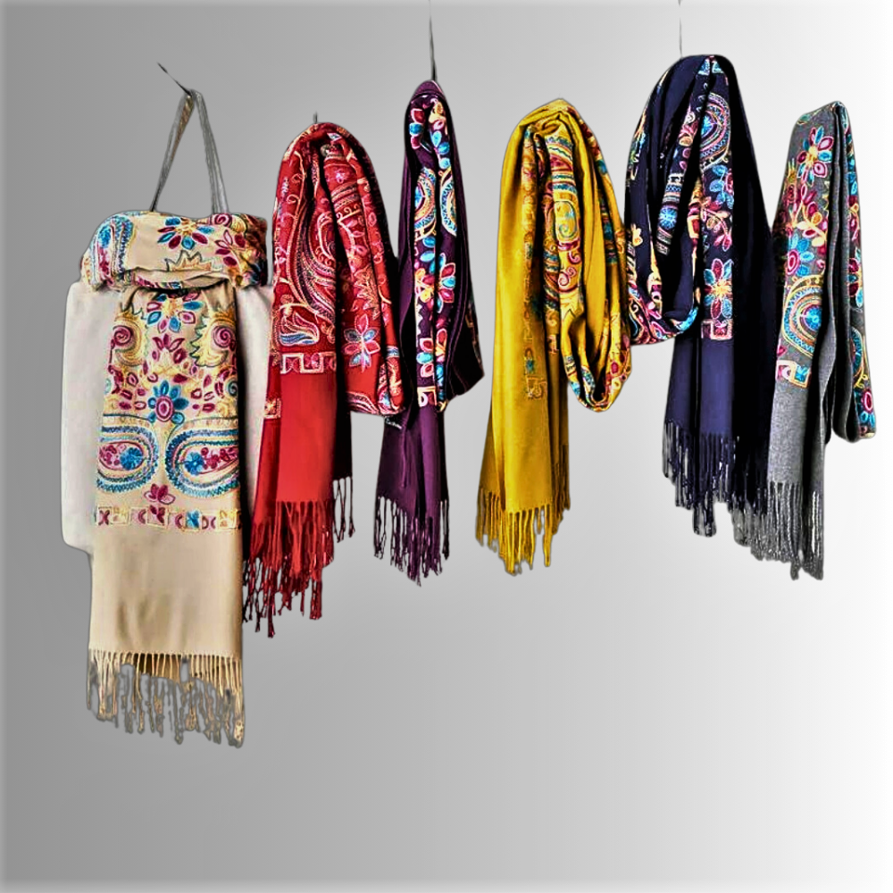 Pashmina Ricamata a Mano Eleganza dalla Tradizione Orientale