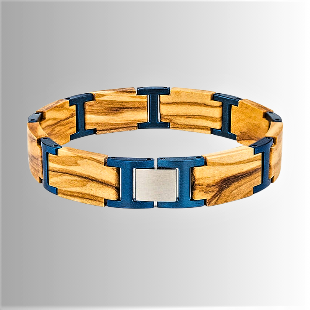 Pulsera de Madera y Acero - Cada día en Armonía con la Naturaleza