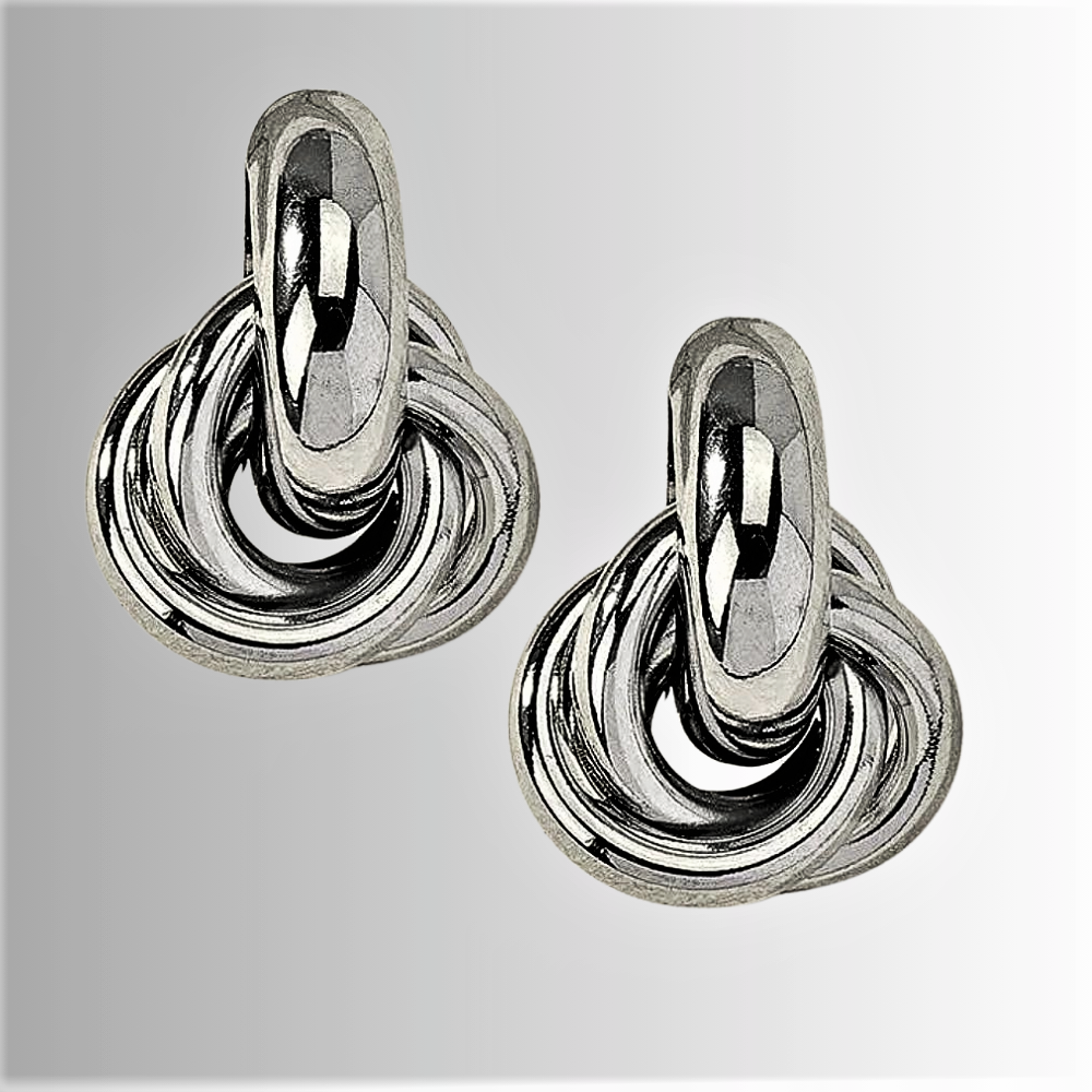 Due Paia Orecchini "Nodo d'Amore" Duplice Splendore