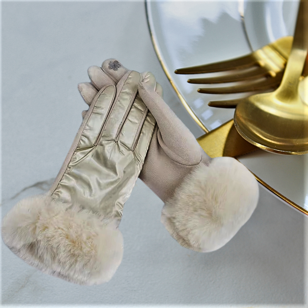 Elegantes guantes de satén y gamuza para pantalla táctil