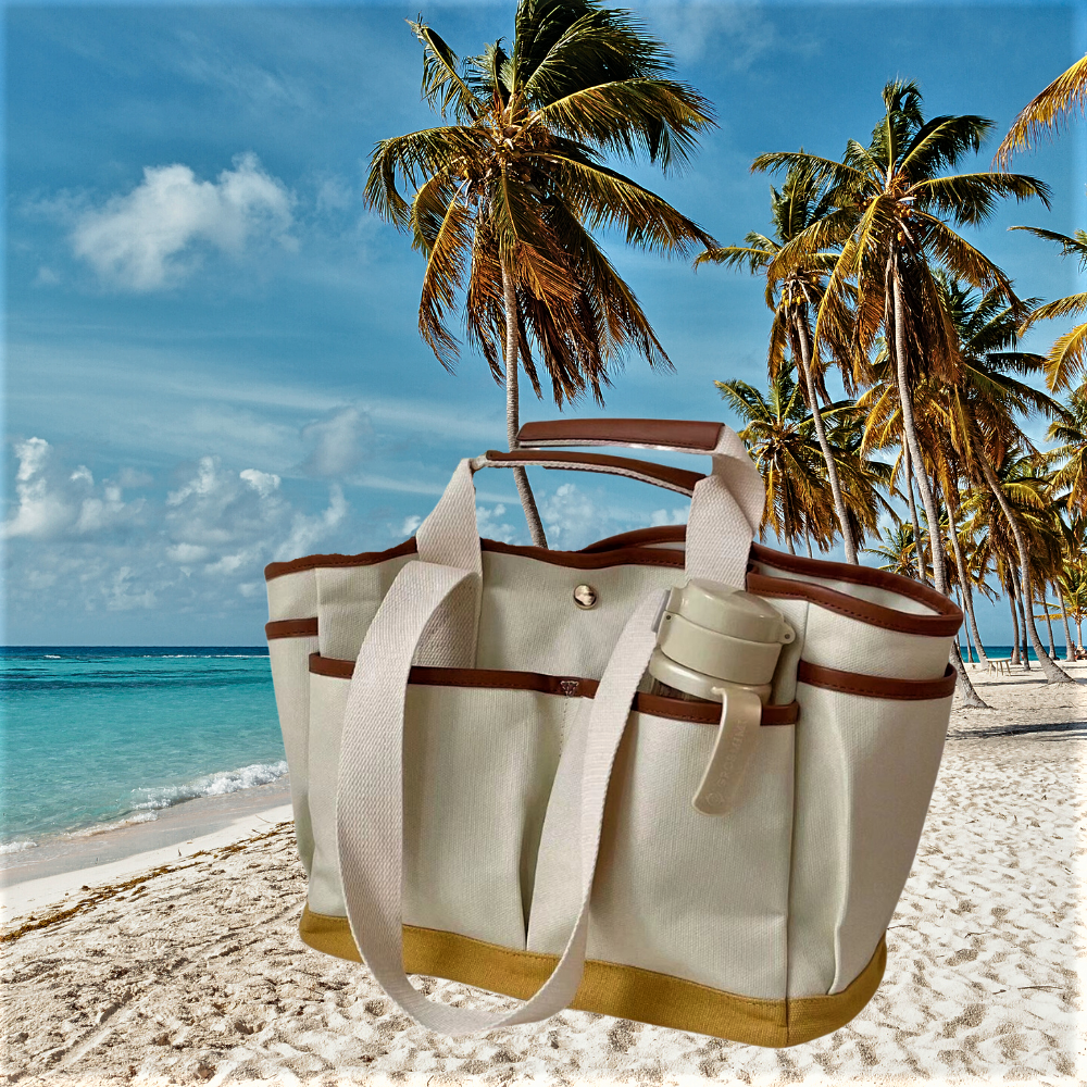 Bolso de lona con múltiples compartimentos, espacio y estilo