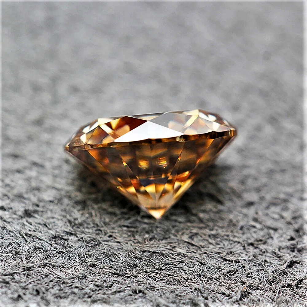Moissanite Champagne Taglio Brillante Certificata