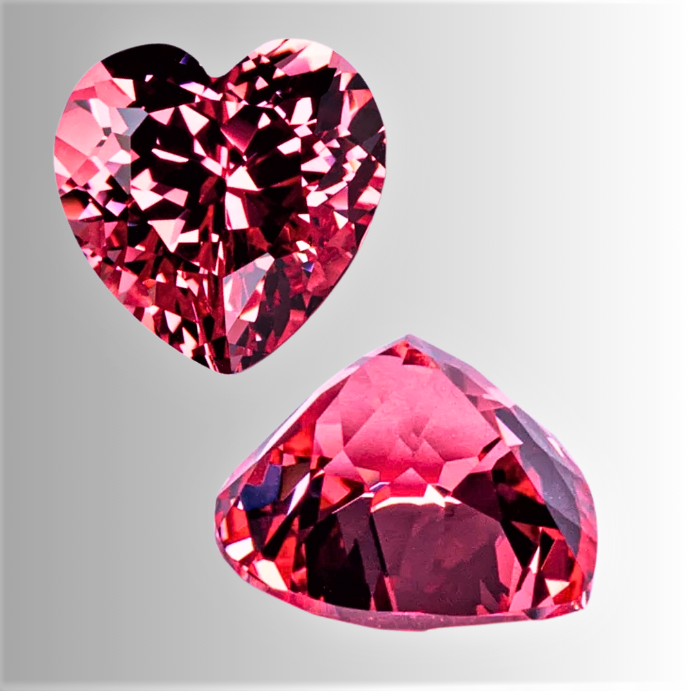 Zaffiro Padparadscha Lab Grown Taglio Cuore con Certificato