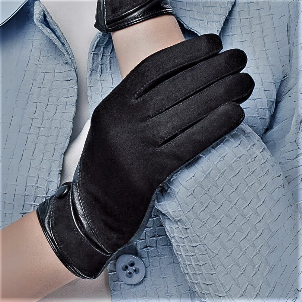 Guanti Touch Screen in Pelle di Pecora Scamosciata