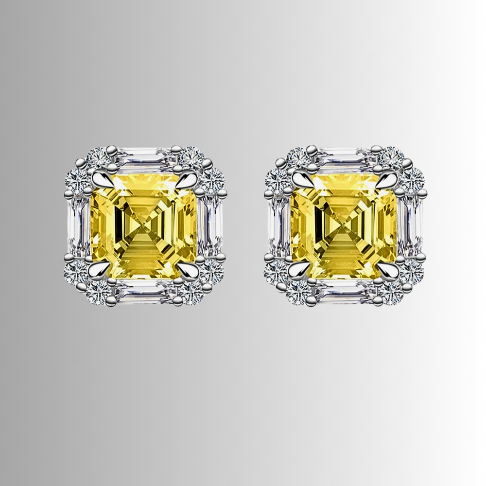 Mini Collezione di Orecchini con Gemme Lab Grown Taglio Asscher, Baguette e Brillante