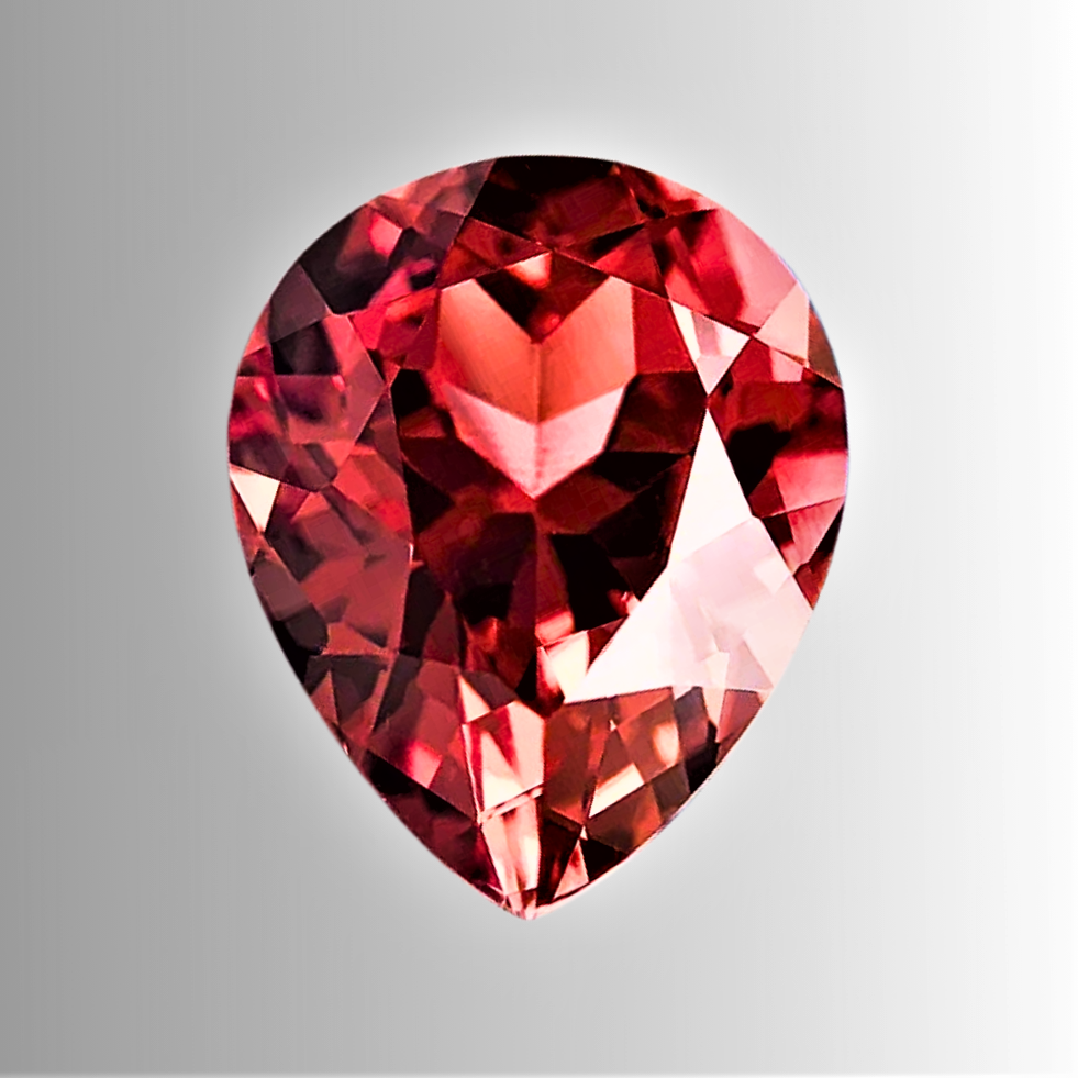 Zaffiro Padparadscha Lab Grown Taglio Goccia Certificato