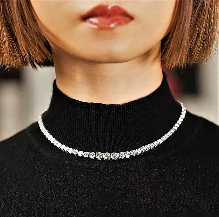 Collana Tennis a Scalare con Moissanite D Color: Fascino Discreto, Lusso Inconfondibile