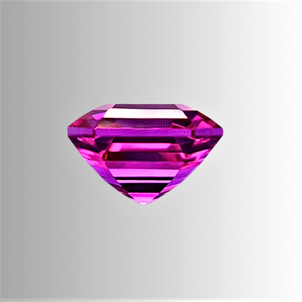 Zaffiro Rosa Intenso Lab Grown Taglio Asscher Certificato