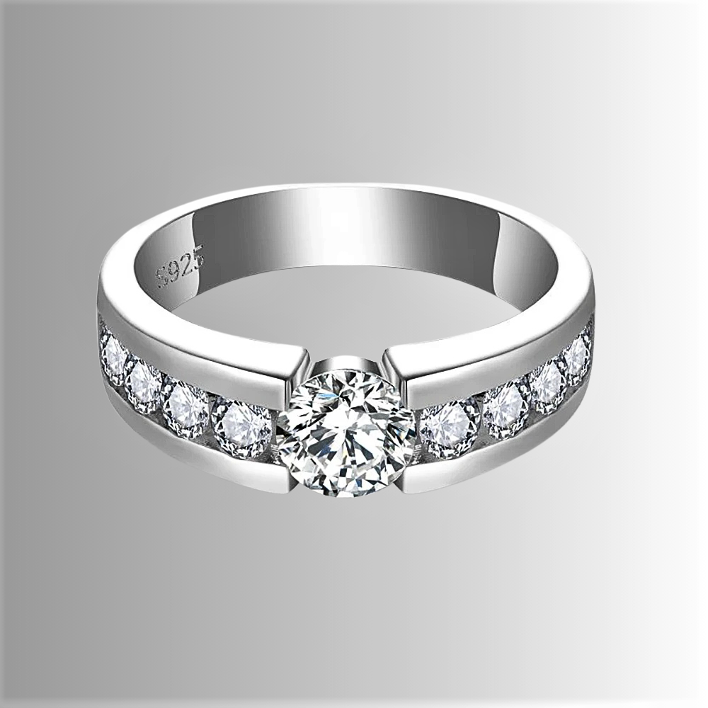 Fede con Moissanite per Ct 2.20 Certificata D Color