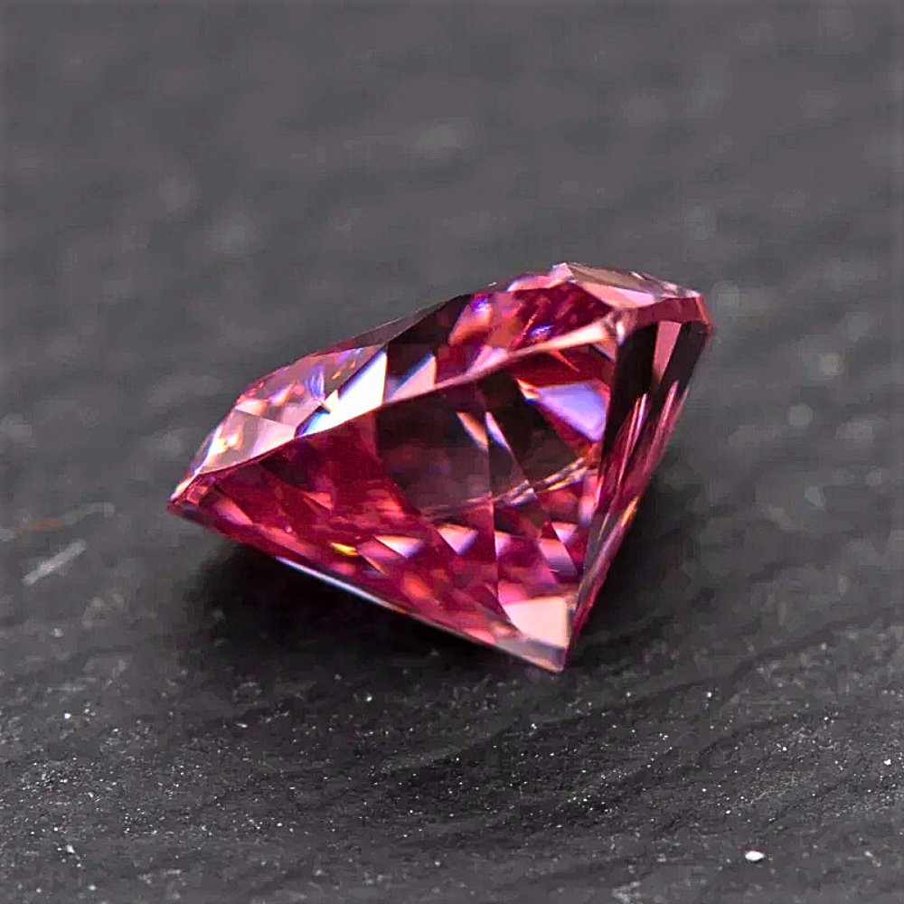 Moissanite Rosa Intenso Taglio Cuore Certificata