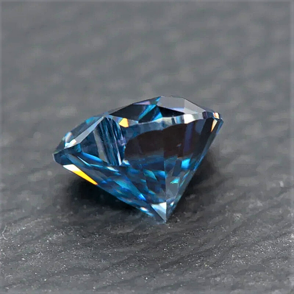 Moissanite Blu Ghiaccio Taglio Cuore Certificata