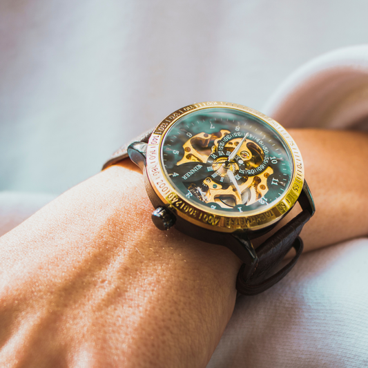 Organizer per Orologi in fiore di Pelle di Vitellino