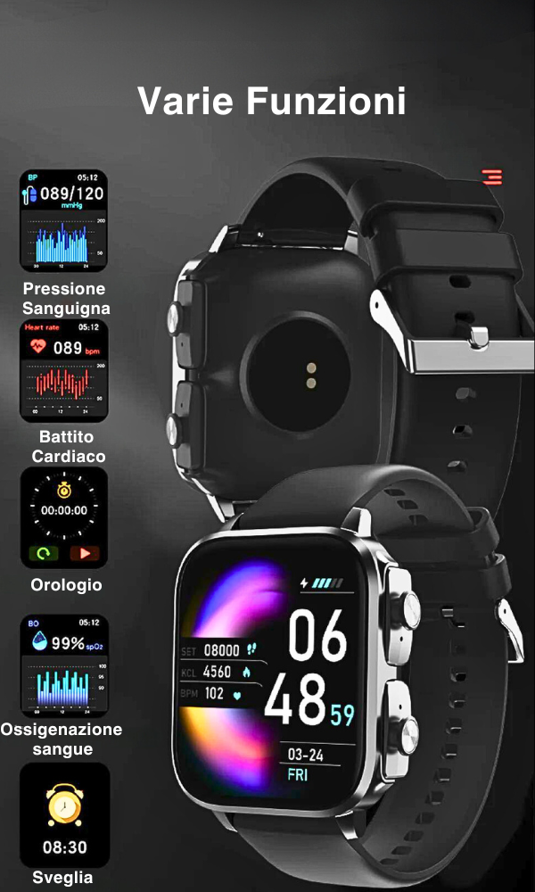 2 in 1 Smartwatch with Built-in TWS Earphones and Sports Features