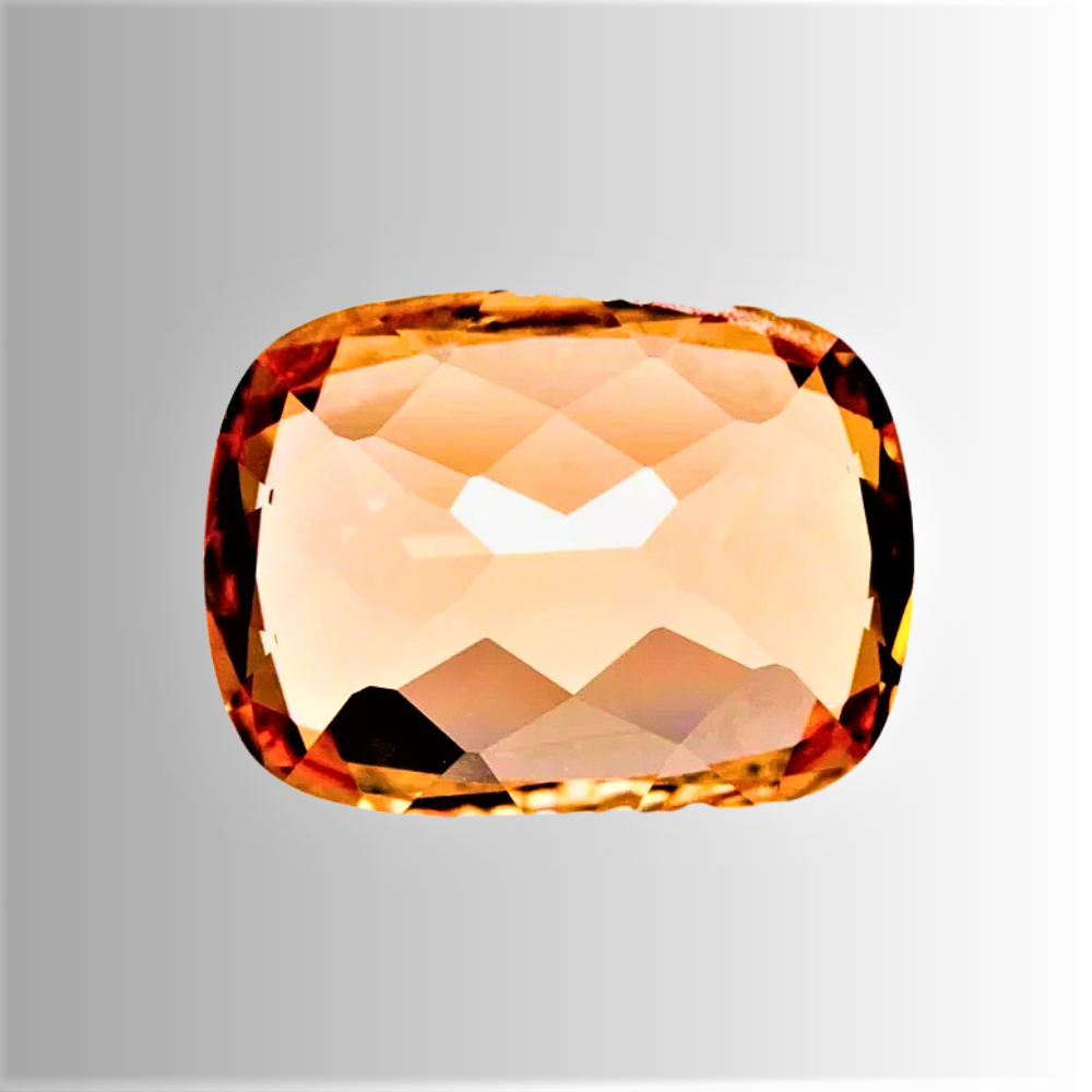 Zaffiro Arancio Lab Grown Taglio Cuscino Allungato Certificato
