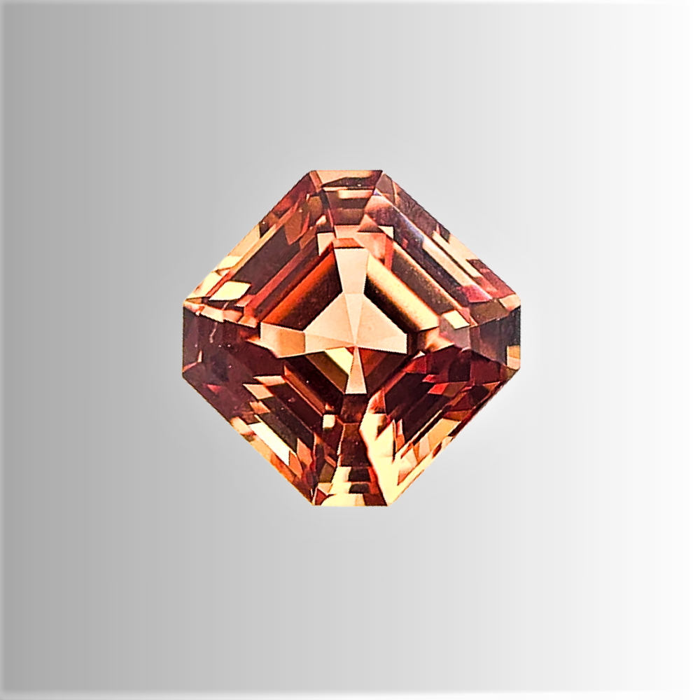 Zaffiro Arancio Lab Grown Taglio Asscher Certificato