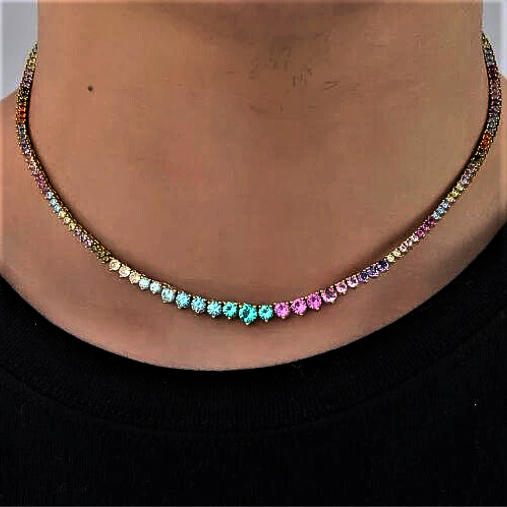 Collar de tenis "Multicolor": un arcoíris brillante para tu outfit