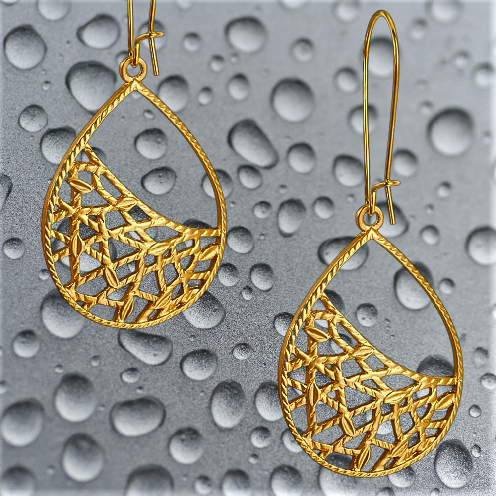 Pendientes de gota de rocío: elegancia geométrica