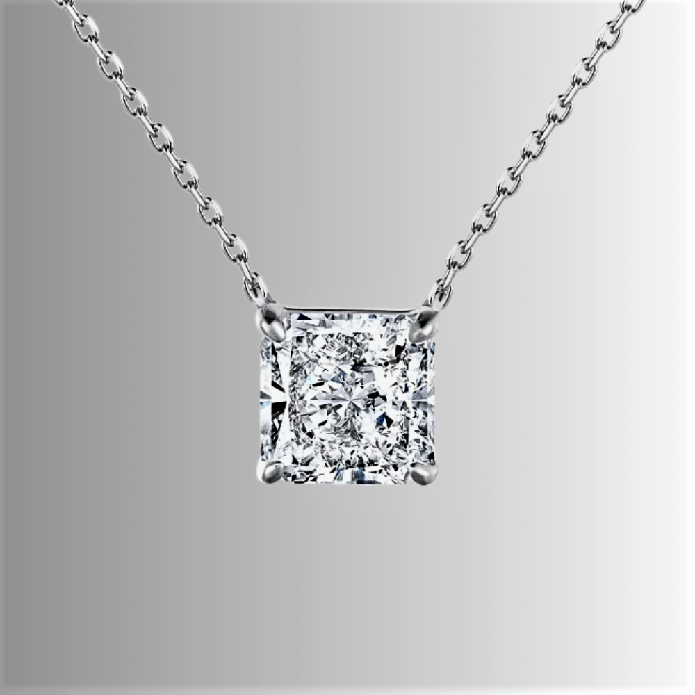 Mini Collezione di Collane con Diamanti e Zaffiri Taglio Asscher