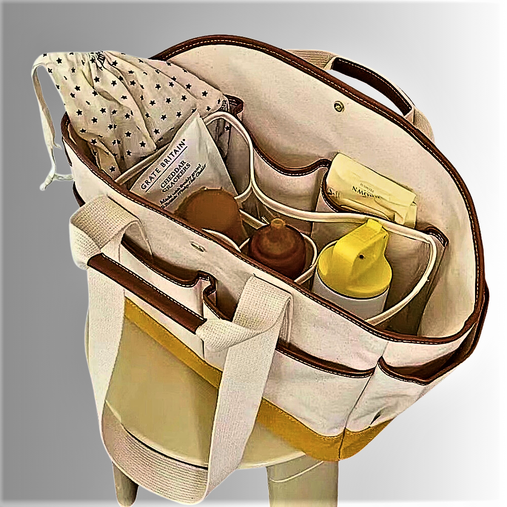 Bolso de lona con múltiples compartimentos, espacio y estilo