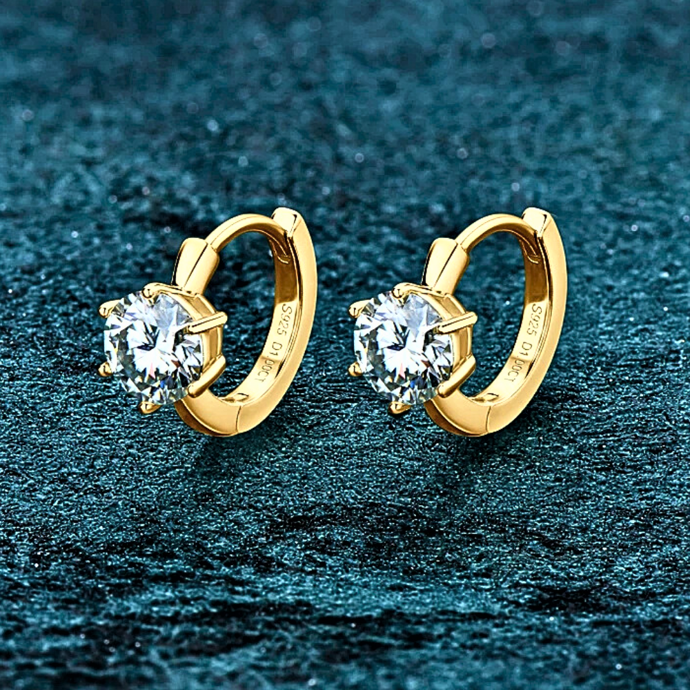 Orecchini a Solitario con Moissanite D Color per totale ct 2.00