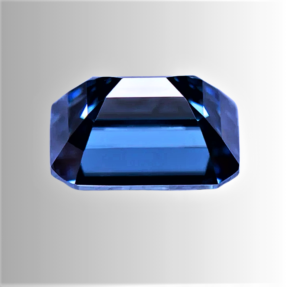 Moissanite Royal Blue Taglio Smeraldo Certificata