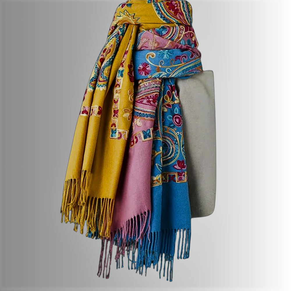 Pashmina Ricamata a Mano Eleganza dalla Tradizione Orientale