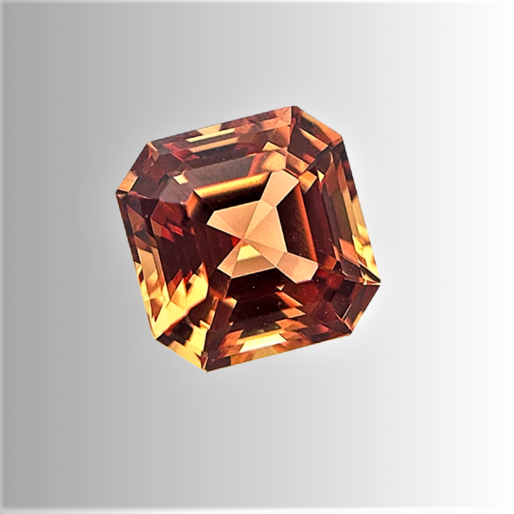 Zaffiro Arancio Lab Grown Taglio Asscher Certificato