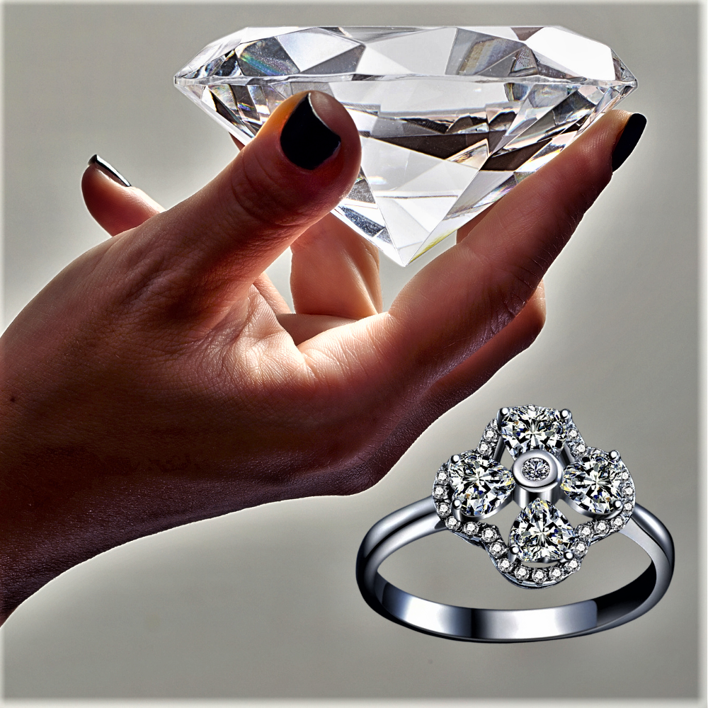 Anillo "Póker de Corazones" Una brillante declaración de amor