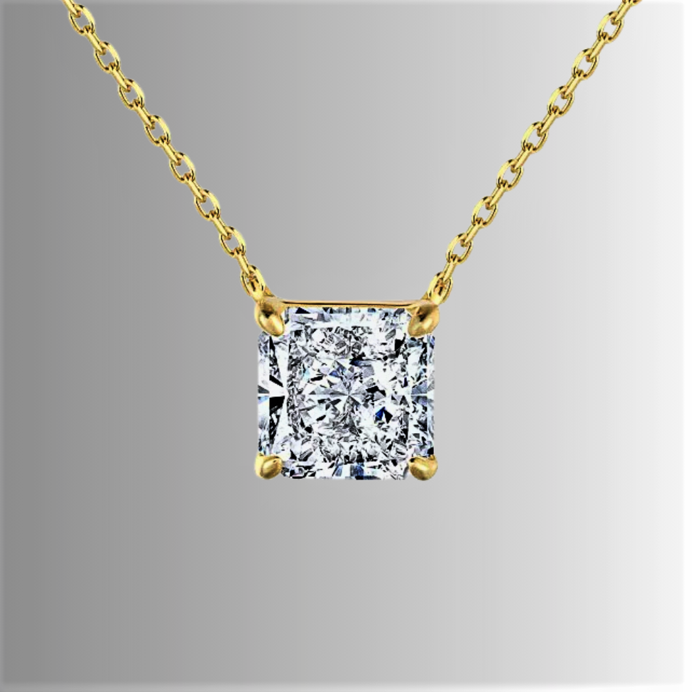 Mini Collezione di Collane con Diamanti e Zaffiri Taglio Asscher
