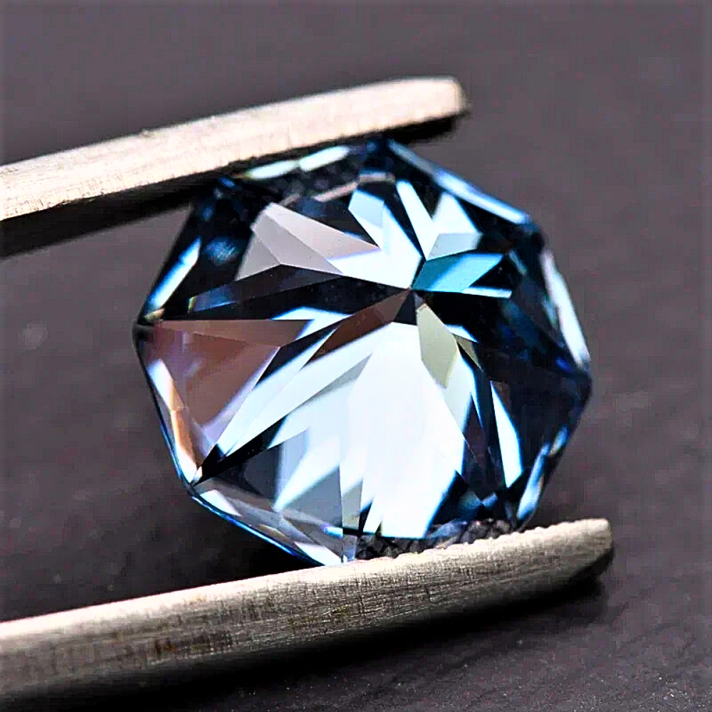Moissanite Royal Blue Taglio Ottagonale Certificata