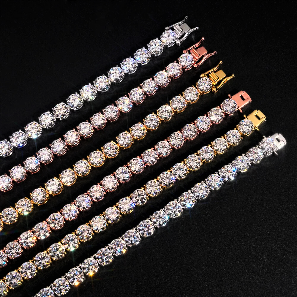 Collana e Bracciale Tennis con Moissanite D Color VVS1 Certificata Gra da ct 1.00 a pietra