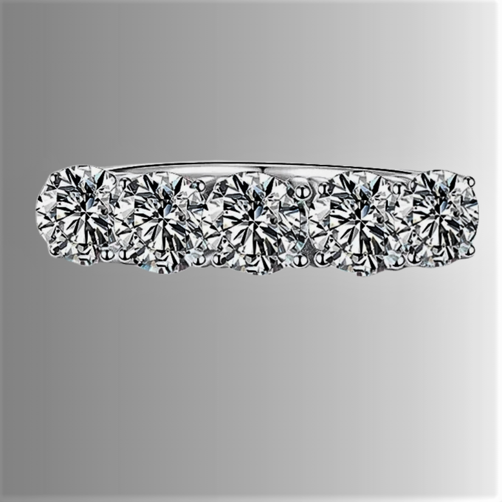 Fede a 5 Pietre con Moissanite D Color VVS1 per ct 2.5 o ct 5,00