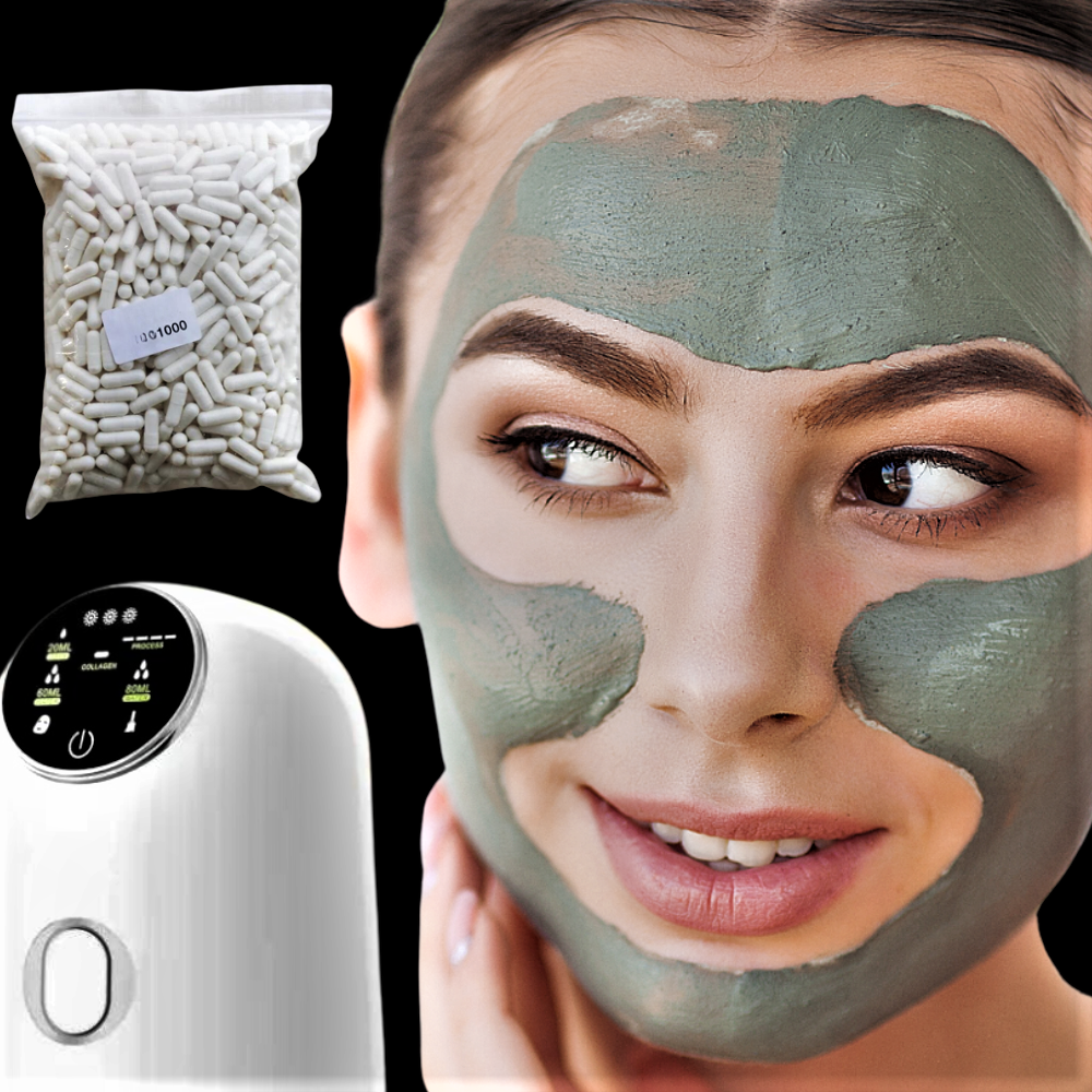 1000 Cápsulas de Ácido Hialurónico y Sericina para Mascarillas Faciales