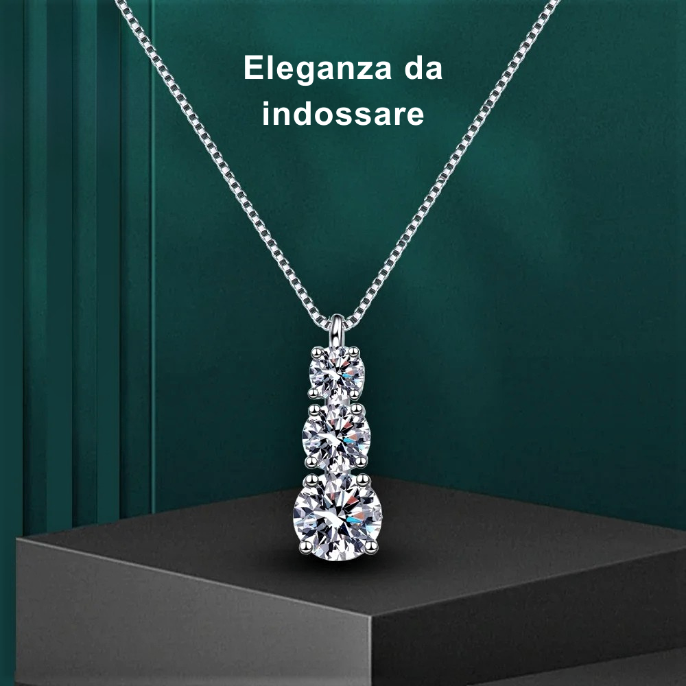 Collana Trilogy con Moissanite: L’Eleganza Essenziale