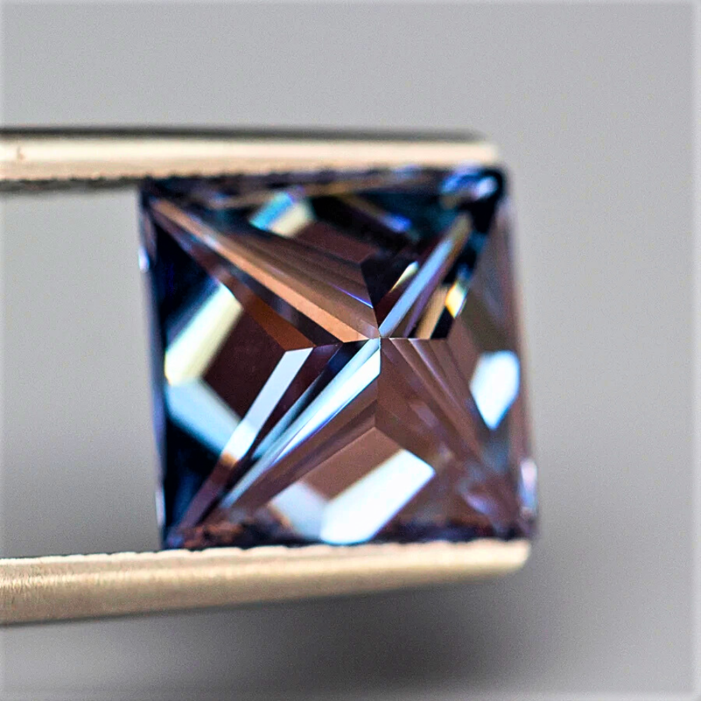 Moissanite Blu Zaffiro Taglio Princess Certificata