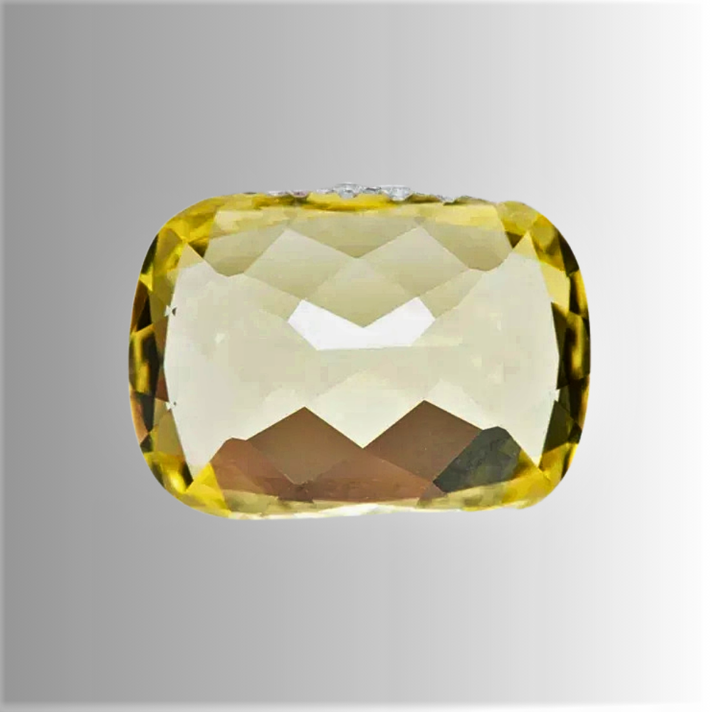 Zaffiro Giallo Lab Grown Taglio Cuscino Allungato Certificato