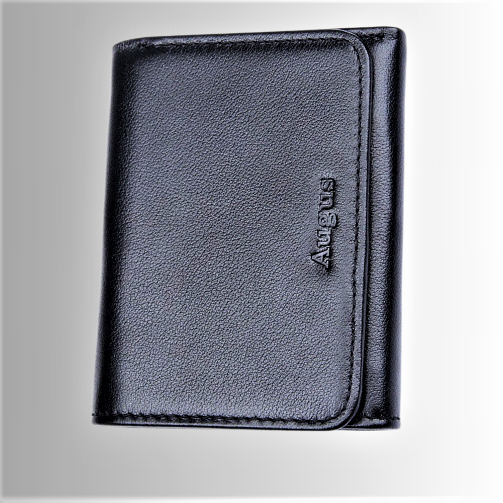 Cartera de piel de vacuno auténtica con tecnología RFID