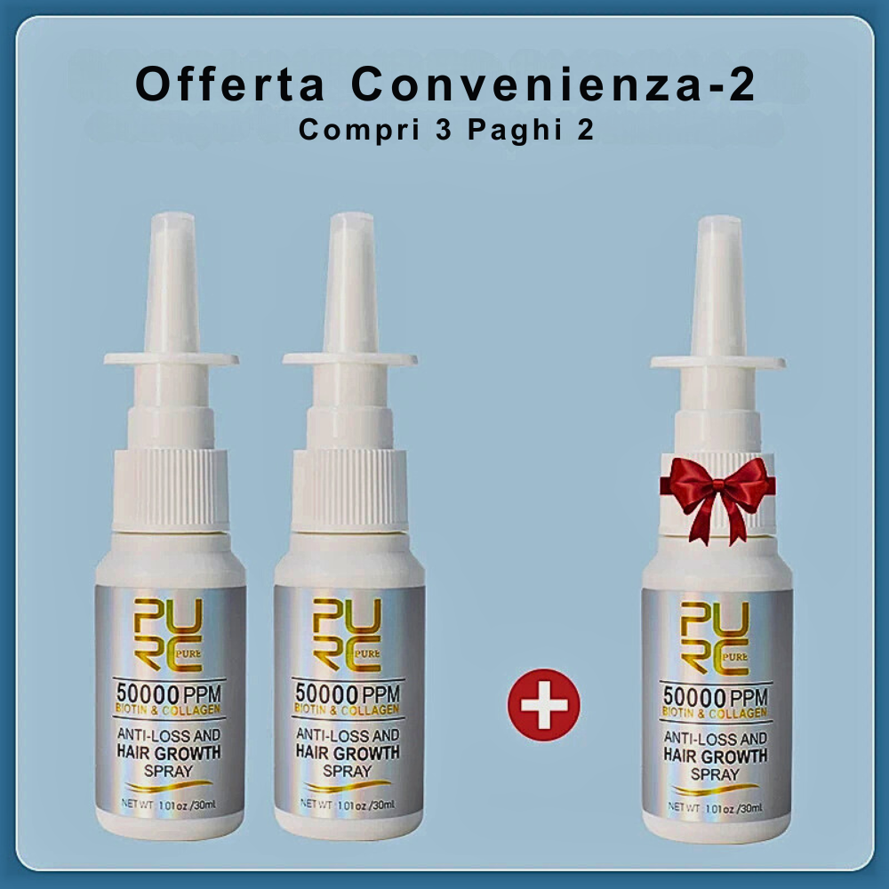 Spray para el crecimiento del cabello con biotina y colágeno