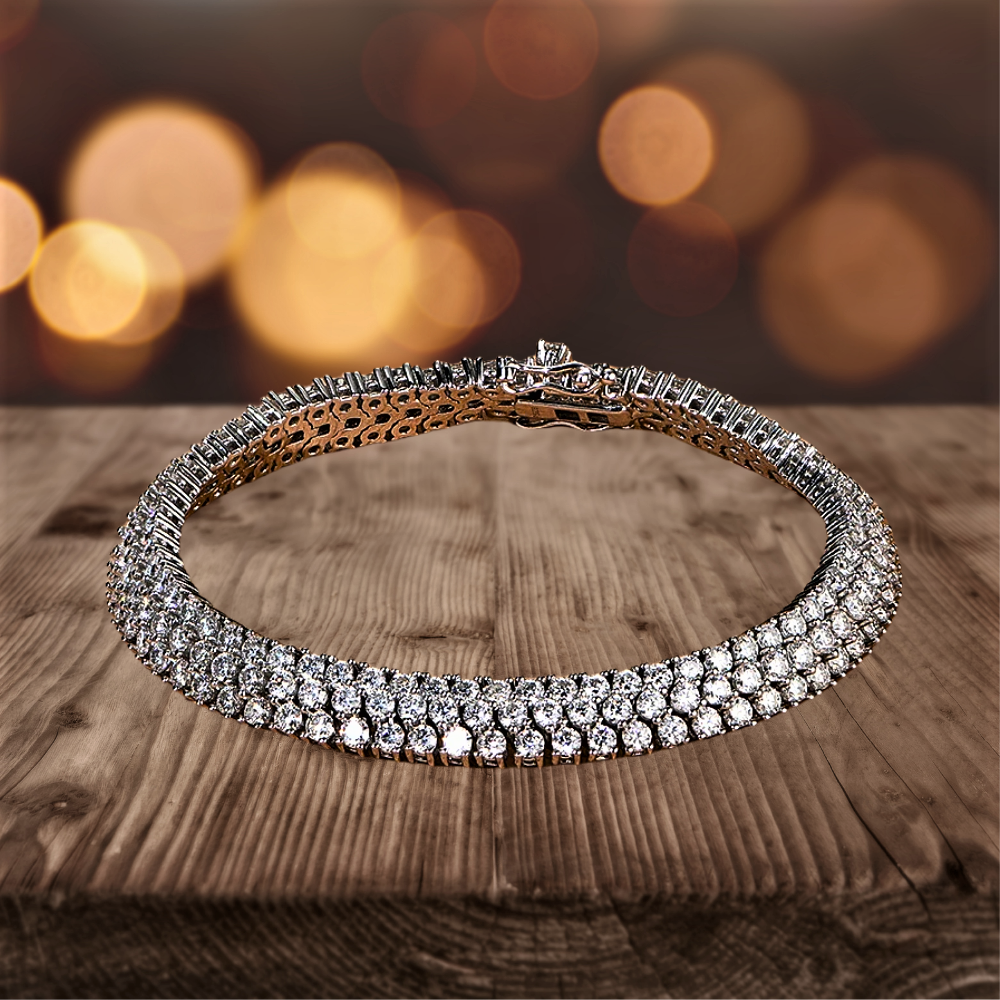 Bracciale con Pavè di Moissaniti Certificate: Un Capolavoro di Lusso ed Eleganza