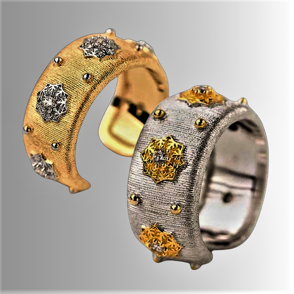 Anillo "Copo de Nieve" Maestría en Orfebrería Italiana